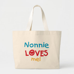 Grand Tote Bag Nonnie aime moi t-shirts et cadeaux