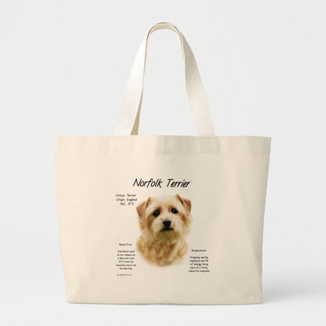 Grand Tote Bag Norfolk Terrier Conception historique (Devant)