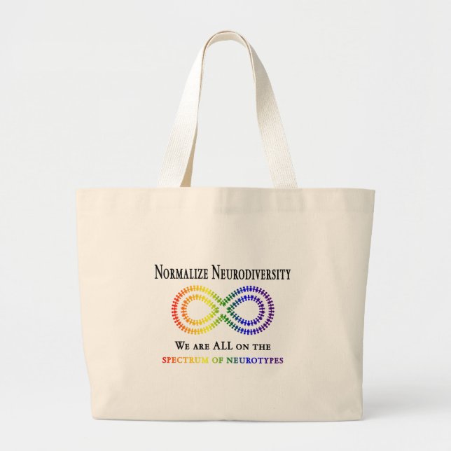 Grand Tote Bag Normaliser la Neurodiversité (Devant)