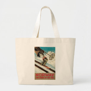 Grand Tote Bag Norvège ~ La maison du ski
