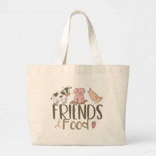 Grand Tote Bag Nourriture 2 d'amis pas