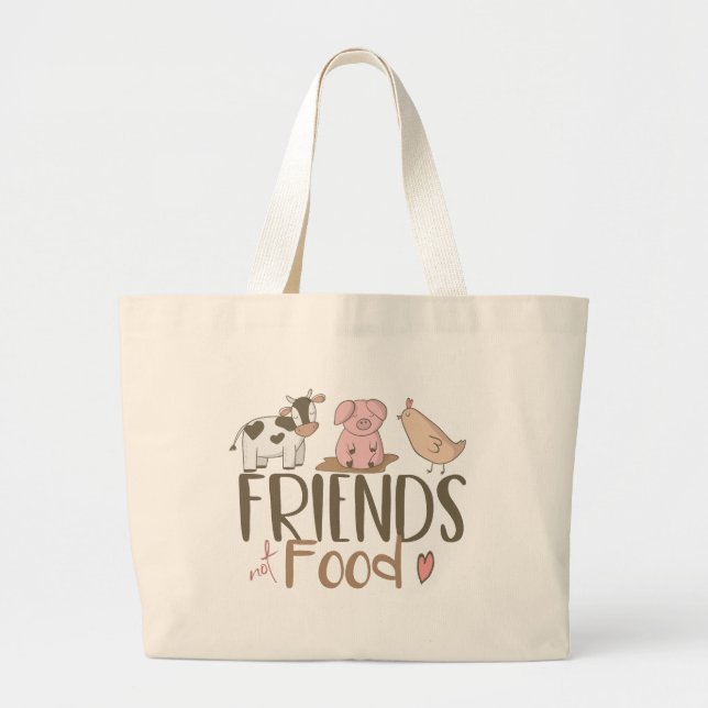 Grand Tote Bag Nourriture 2 d'amis pas (Devant)
