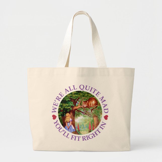 Grand Tote Bag Nous sommes tous assez fous, tu vas rentrer ! (Devant)
