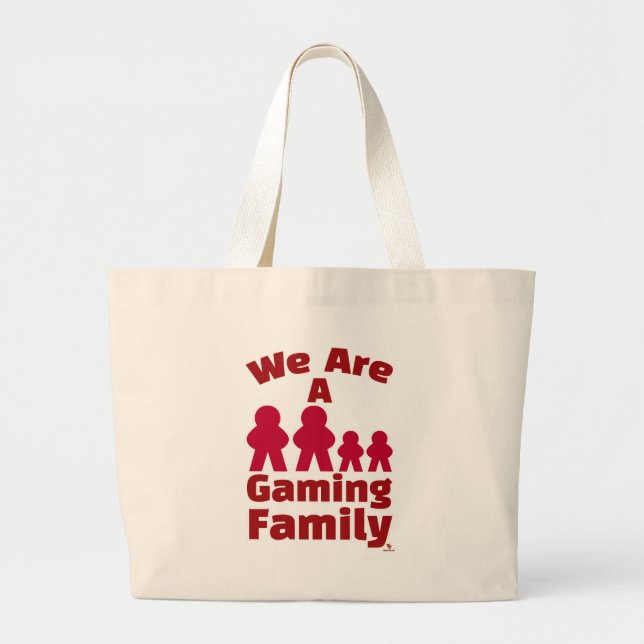 Grand Tote Bag Nous Sommes Une Famille De Jeux Amusants Meeple Ar (Devant)