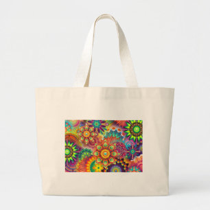 Grand Tote Bag Nouveau Arrière - plan Abstrait coloré