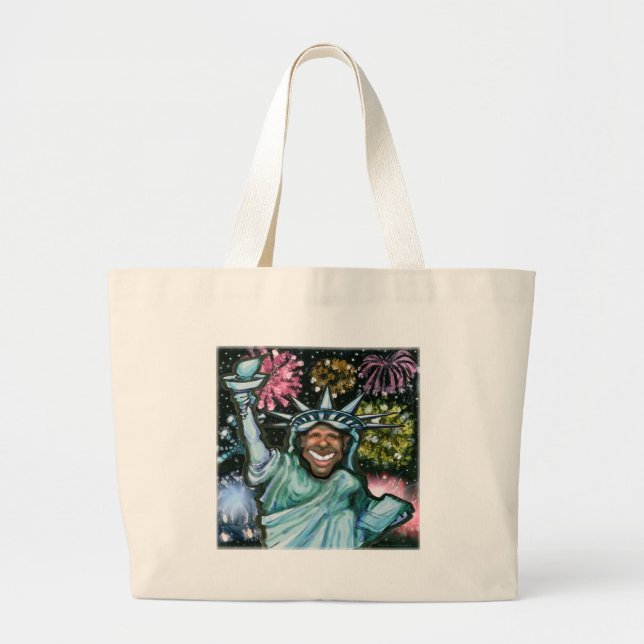 Grand Tote Bag Nouvel An Obama (Devant)