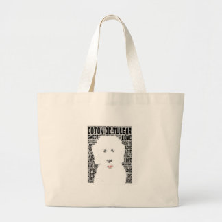 Grand Tote Bag Nuage de Tulear Word de coton