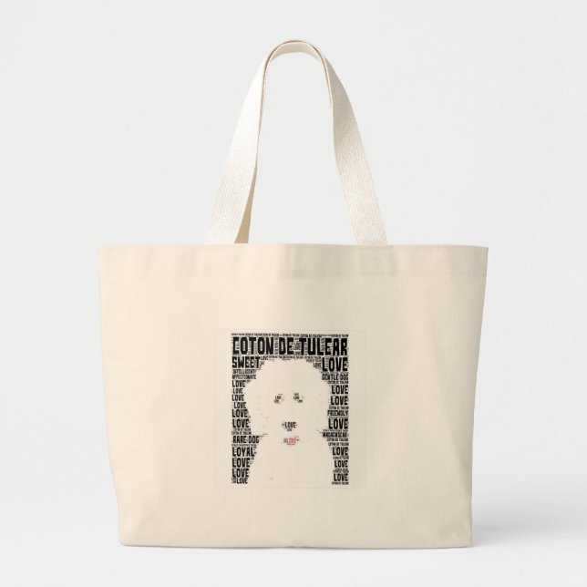 Grand Tote Bag Nuage de Tulear Word de coton (Devant)