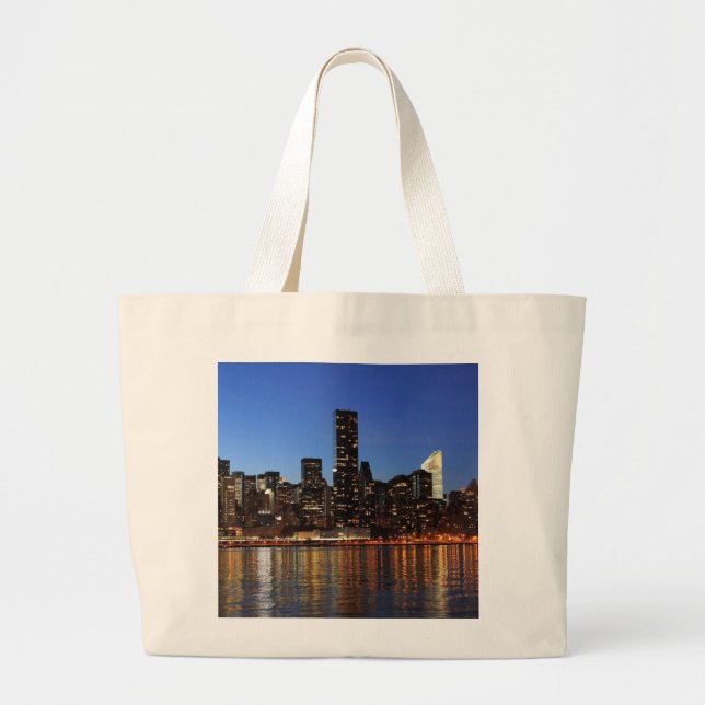 Grand Tote Bag NYC New York City Manhattan Nuit (Devant)