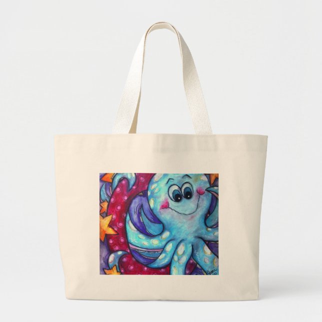 Grand Tote Bag O est pour le poulpe (Devant)