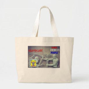 Grand Tote Bag OBAMA CARE vs LES AMÉRICAINS