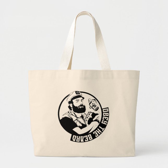 Grand Tote Bag Obey la barbe (Devant)