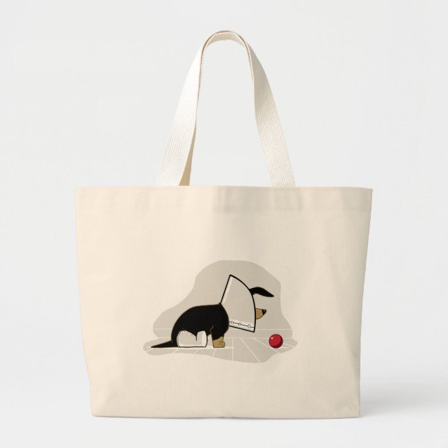 Grand Tote Bag Obtenez le cône de tête de chien de puits bientôt (Devant)