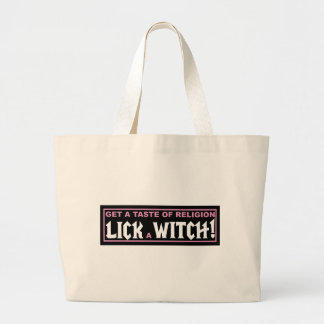 Grand Tote Bag Obtenez un goût de religion - léchez une sorcière