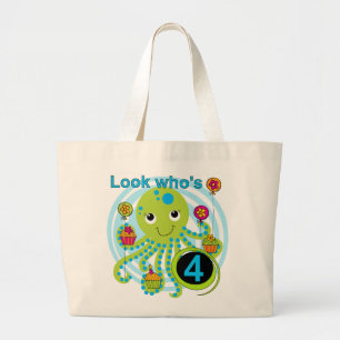 Grand Tote Bag Octopus 4e anniversaire T-shirts et cadeaux