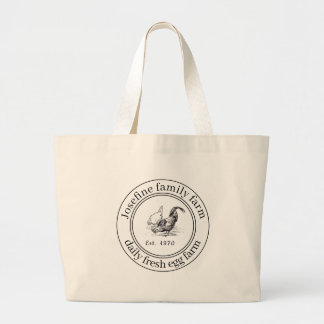 Grand Tote Bag Œufs frais de la ferme Poulailler Campagne rustiqu