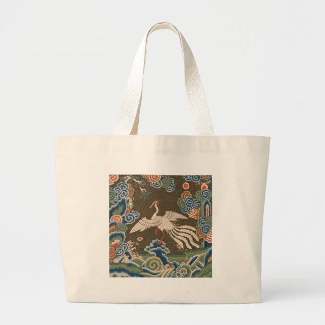 Grand Tote Bag OEuvre d'art d'oiseaux chinoises antique tapisseri (Devant)