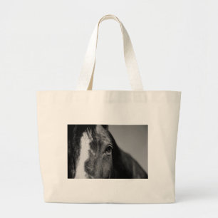 Grand Tote Bag OEuvre d'oeil noir blanc