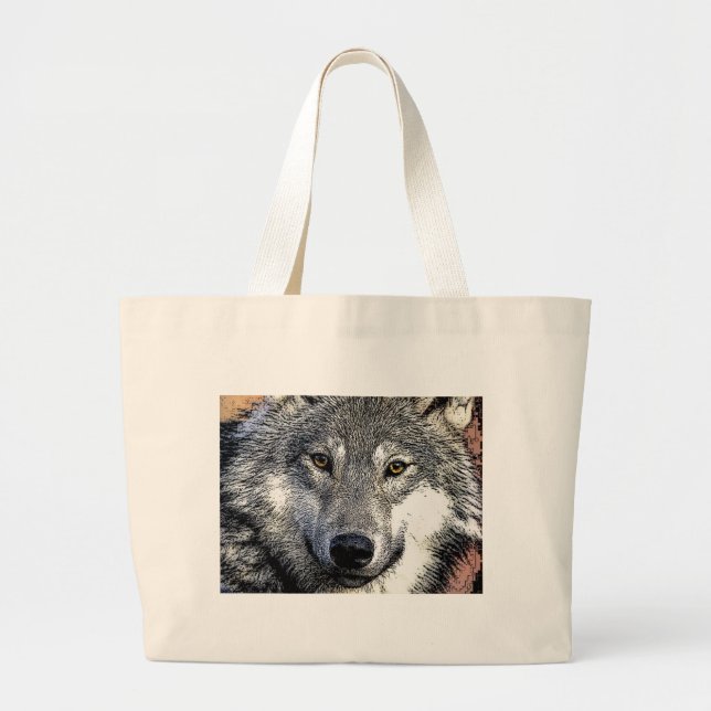 Grand Tote Bag OEuvre Wolf Eyes (Devant)