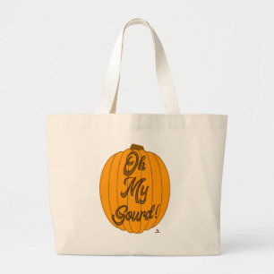 Grand Tote Bag Oh My Gourd Fall Citrouille Dessin Moto