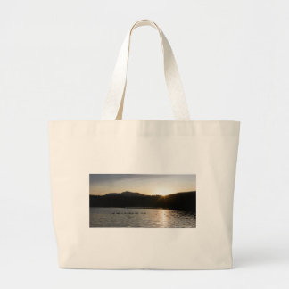 Grand Tote Bag Oies canadiennes et coucher de soleil sur le réser