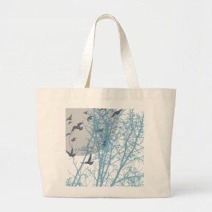 Grand Tote Bag oiseau à silhouette