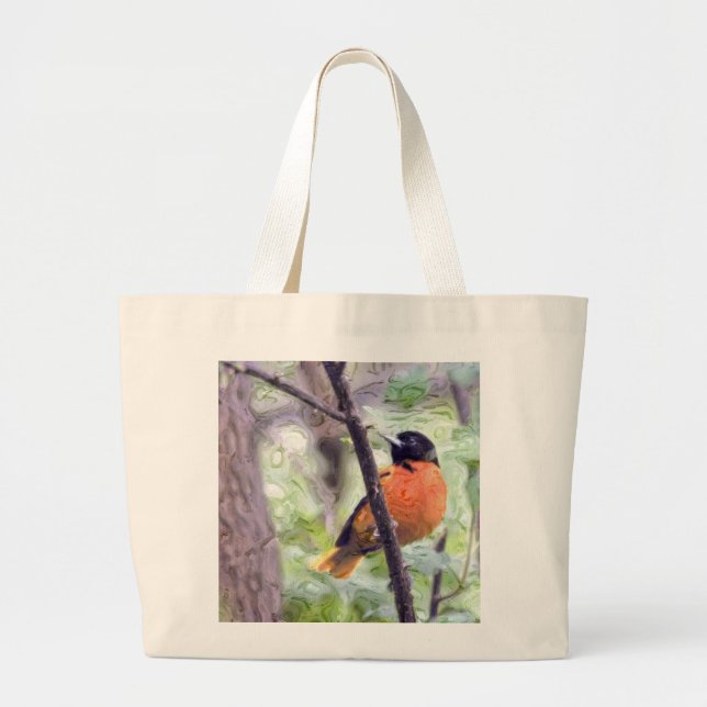 Grand Tote Bag Oiseau animal Baltimore Oriole (Devant)