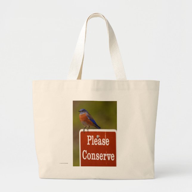 Grand Tote Bag Oiseau bleu (Devant)