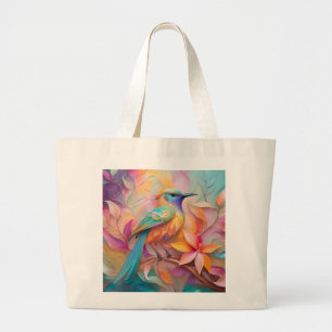 Grand Tote Bag Oiseau Chanson Violet Gorge Fantastique