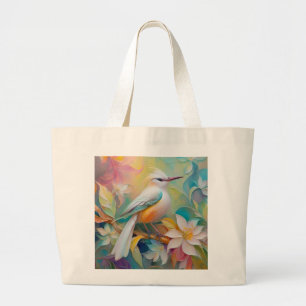 Grand Tote Bag Oiseau d'Imaginaire tourbé d'or