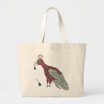 Oiseau rouge avec fleurs
