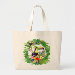 Grand Tote Bag Oiseau toucan tropical