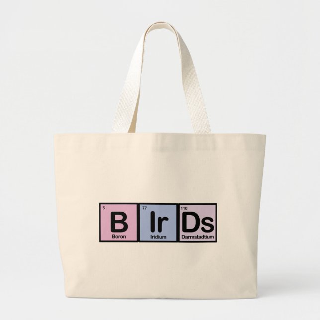 Grand Tote Bag Oiseaux faits d'éléments (Devant)