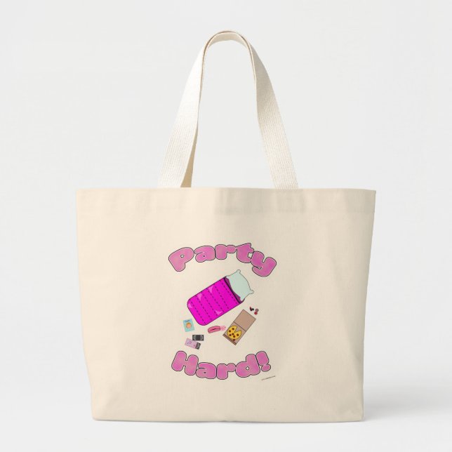 Grand Tote Bag On Stwood Party Dur Drôle Slogan Drôle Dessin Joie (Devant)