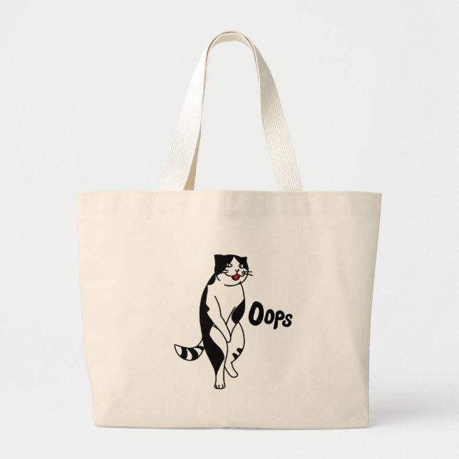 Grand Tote Bag Oops cat (Devant)
