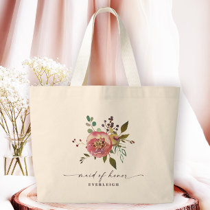 Grand Tote Bag Ophelia Cottagecore Rose Floral Maid of Honor