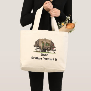 Grand Tote Bag Opus 4 Pop Up Camper RV heureux camper