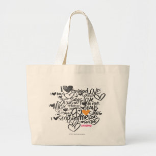 Grand Tote Bag Orange de graffiti