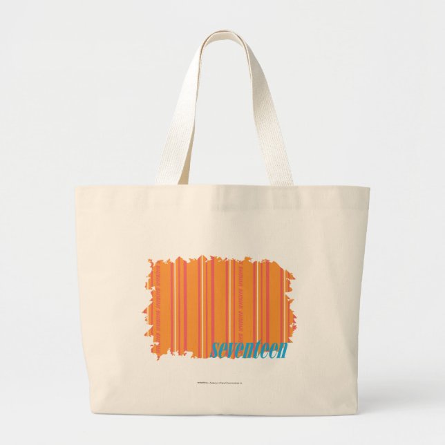 Grand Tote Bag Orange mince 2 de rayures (Devant)