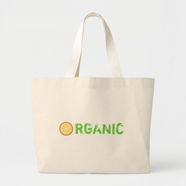 Grand Tote Bag Orange vous organiques (Devant)