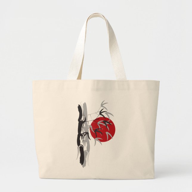 Grand Tote Bag Oriental Sunrise Zen Bamboo Garden Mariage asiatiq (Devant)
