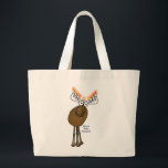Grand Tote Bag Orignaux de Hanoukka !<br><div class="desc">Ce petit orignal Menorah de bande dessinée vous souhaite un Moosed Hanoukka heureux !</div>