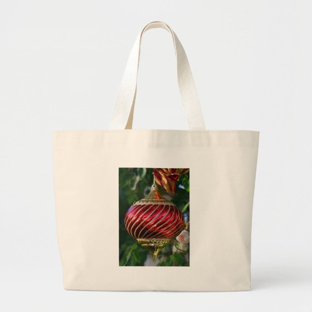 Grand Tote Bag Ornement de Noël (Devant)