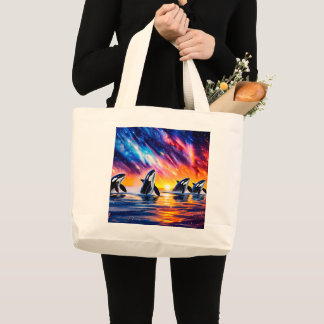 Grand Tote Bag Orques sous Galaxy Sky 02 Design par Rich AMeN