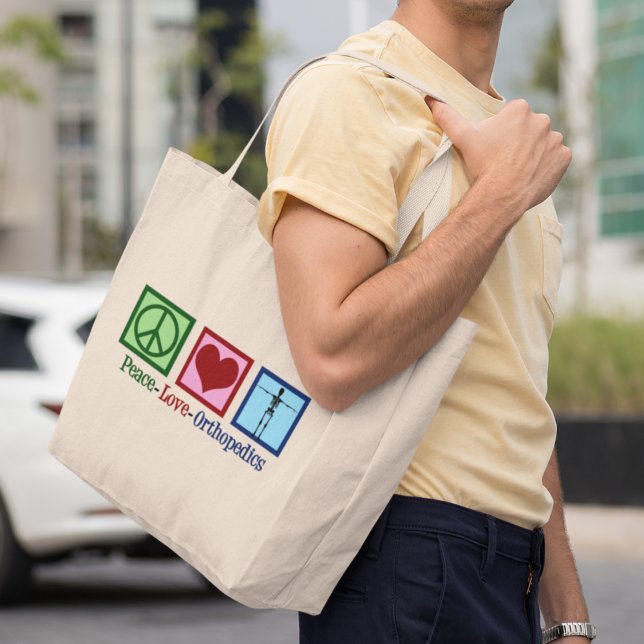 Grand Tote Bag Orthopédie de l'amour de la paix (Créateur téléchargé)