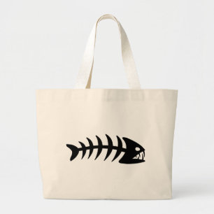 Grand Tote Bag Os de poissons de piranha