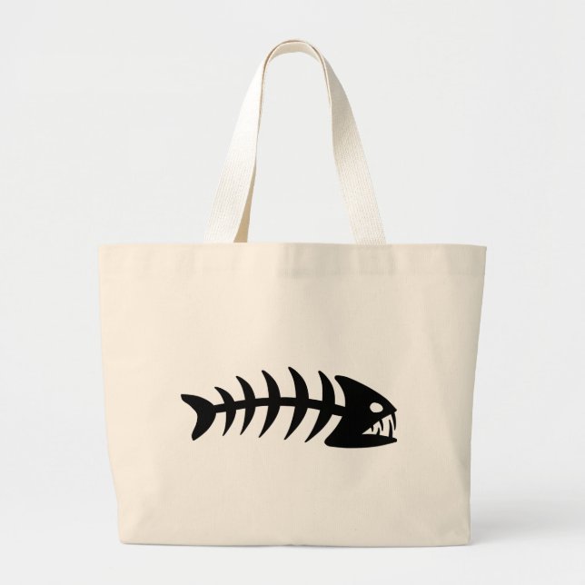 Grand Tote Bag Os de poissons de piranha (Devant)