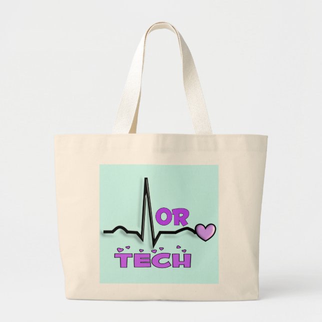 Grand Tote Bag OU cadeaux de TECH--Conception de QRS (Devant)