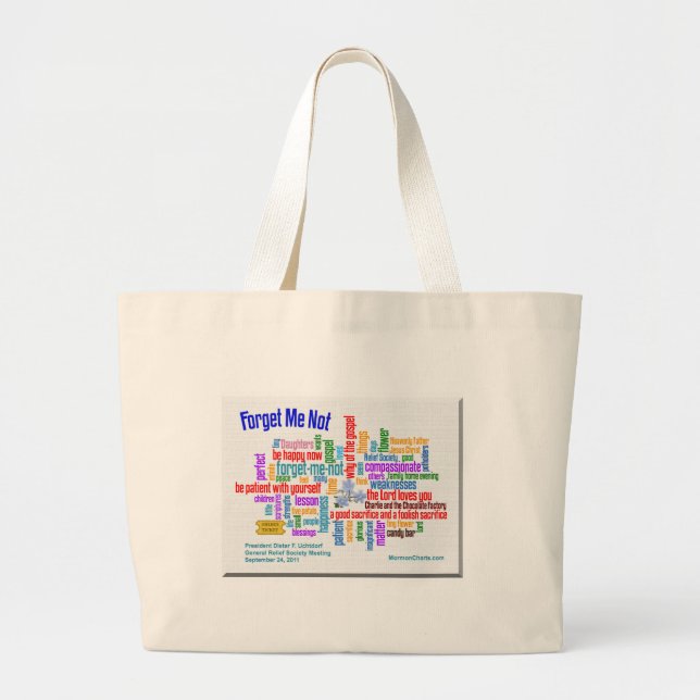 Grand Tote Bag Oubliez-moi pas entretien par le Président (Devant)