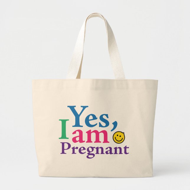 Grand Tote Bag Oui je suis enceinte (Devant)